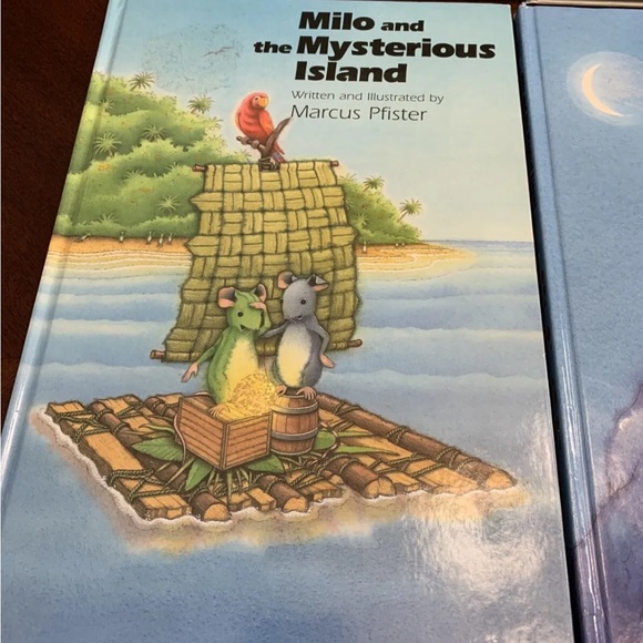 4 Hardcover Picture Books Marcus Pfister Rainbow Fish Whale Milo Stone Island - Picture 2 of 10